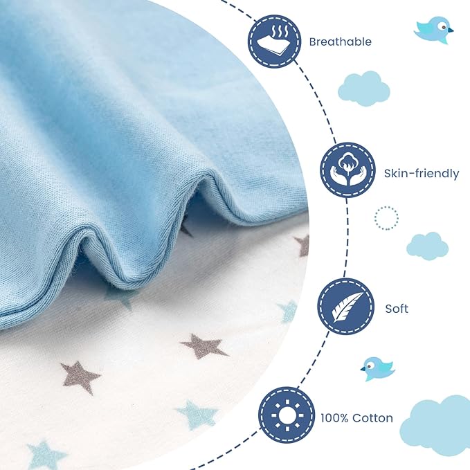 ZIGJOY Baby Transitional Swaddles for Newborns: 0.5 Tog Arms Up Sleep Sack 3-6-12 Months Soft Cotton Shark Fin 2 Way Zipper