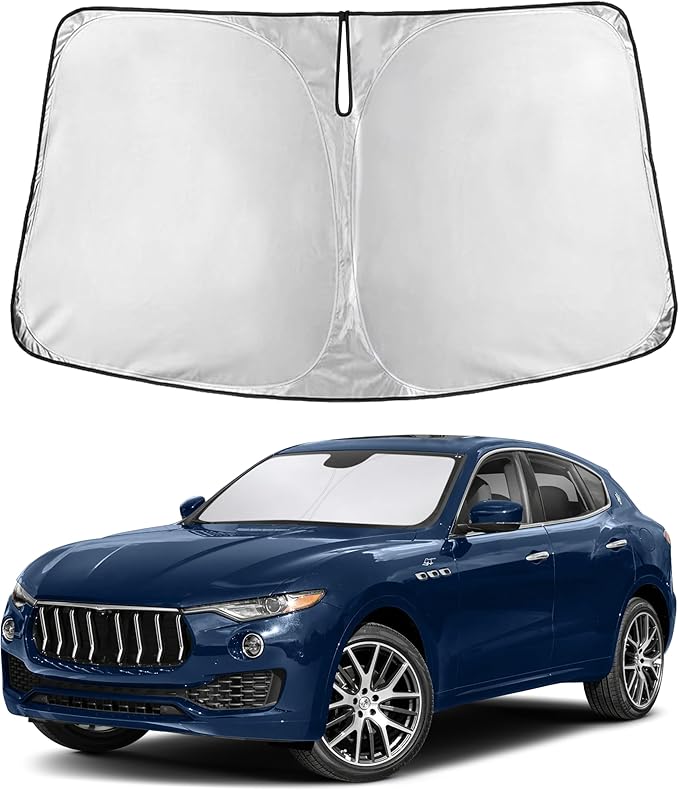 Econour Windshield Sunshade for Maserati Levante 2017-2023 2024 2025, Sun Visor for Front Windshield & Window Sun Shade Cover, UV Heat Blocker & Protector, Car Accessories