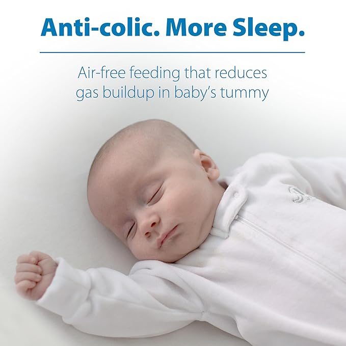 Dr. Brown's Natural Flow Anti-Colic Options+ Narrow Glass Baby Bottle 8 oz/250 mL, with Level 1 Slow Flow Nipple, 4 Pack, 0m+