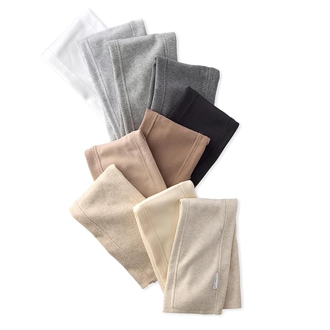 Butterblu Bailey 10-Pack Burp Cloths 100% Organic Cotton Knit for Newborn & Baby Boys & Girls, Stone Natural Rainbow, One Size