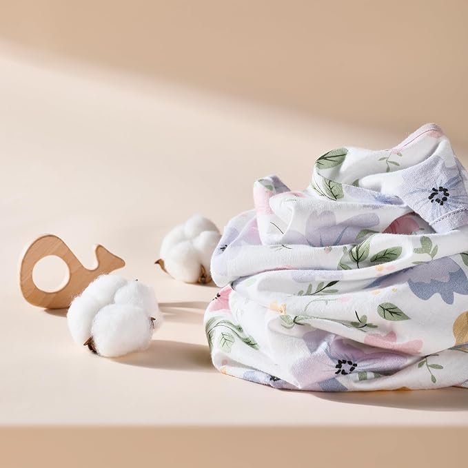 TILLYOU 2 Pack Baby Sleep Sack 6-12 Months 100% Cotton Wearable Blanket 0.5 TOG Sleeveless Summer Sleep Sacks with 2-Way Zipper, Brilliant Little Flowers and Purple