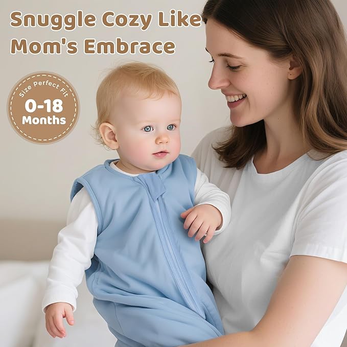 Freejoy Viscose From Bamboo Baby Sleep Sack, 1.5 TOG Infant Toddler Wearable, Buttery Soft Sleeping Bags