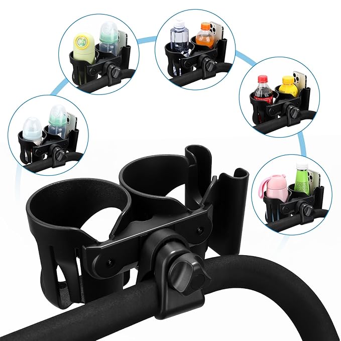 Accmor Universal Cup Holder, Stroller Cup Holder, 360° Rotatable Large Caliber Designed Bottle Holder for Stroller, Bike, Wheelchair, Walker, Scooter
