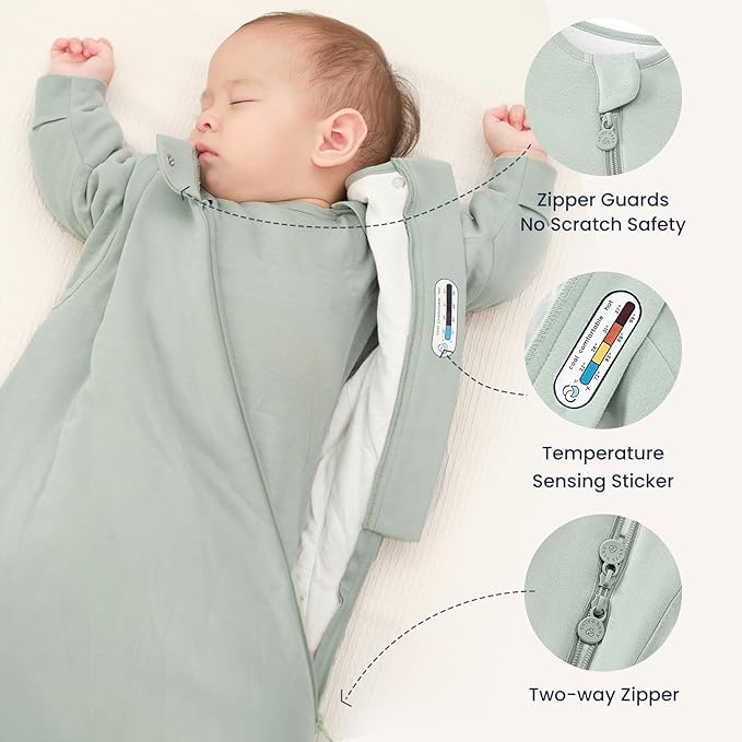 kaiya baby Unisex Sleeping Bag for Babies and Toddlers 2.5 Tog Sleep Sack, Long Sleeve Sleep Sack, Wearable Blanket Baby