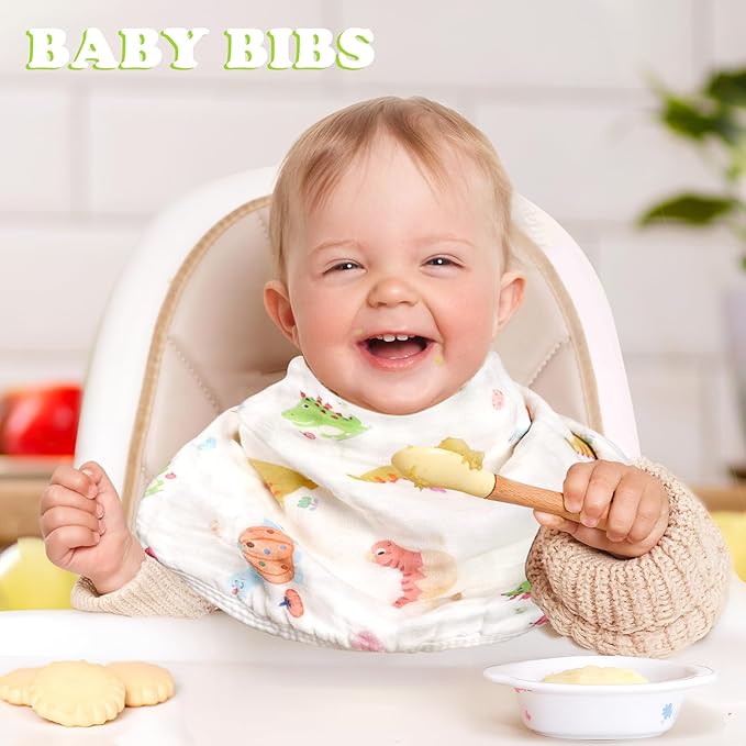 decalsweet Baby Burp Cloths Muslin Washcloths 6 Pack Muslin Burp Cloths 100% Cotton Large 20''x12'' Soft 6 Layers Baby Burp Rags for Boys Girls Baby Essentials for Newborn Gift Machine Washable