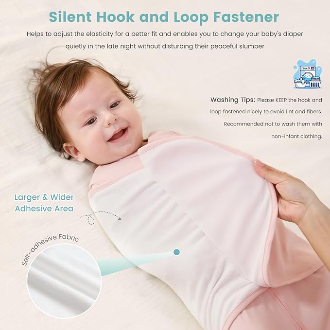 LILBESTIE Baby Swaddle Sleep Sack, 1.0 Tog New-Parent-Friendly Swaddle for Newborns & infant 6-12 Months Baby Wearable Blanket Reduce Startle Reflex, Newborn Boys Girls Registry Essentials