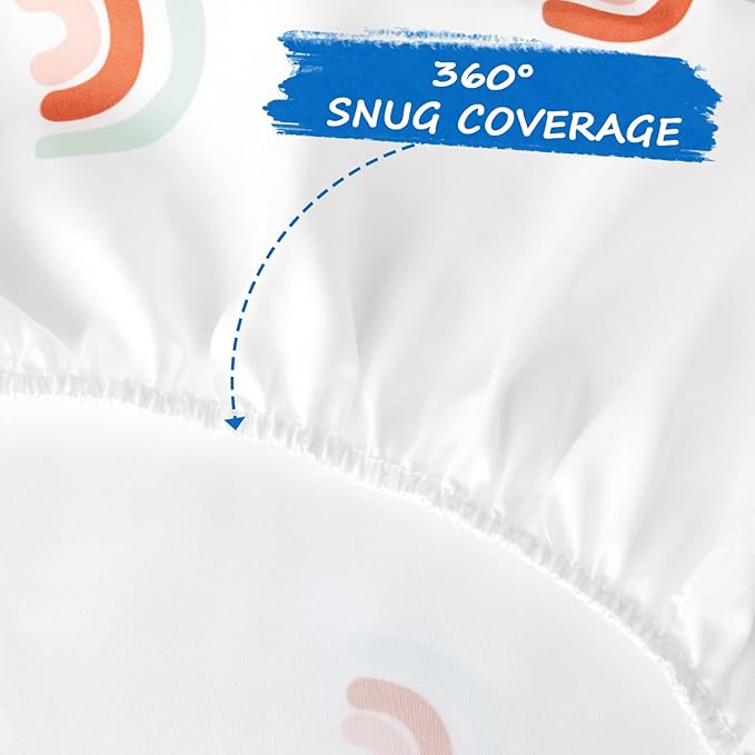 Bassinet Sheet Set 2 Pack Fitted Bassinet Sheets for Baby Girl, Universal Microfiber Soft Cradle Sheets for Oval Rectangle and Hourglass Bassinet Mattress, Rainbow
