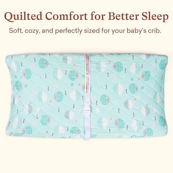 Littogoose Quilted Changing Table Cover (2-Pack) Fitted Diaper Changing Pad Cover, Soft Breathable Ideal for Boys Girls (2-Pack)