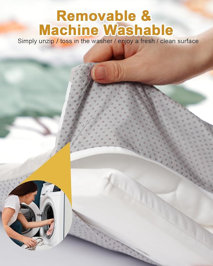 Premium Foam Baby Play Mat 74" x 50" – Removable & Machine Washable Cover, Extra Thick Padding Playpen Mat, Non-Slip Crawling Mat, Easy to Clean for Infants, Toddlers & Babies