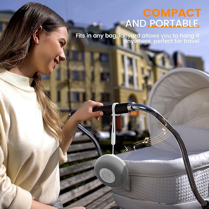 YEVIK Portable Sound Machine for Baby, Soothing Sleep Assistant with 39 Sounds & Night Light for Nursery, Travel, Kids & Adults (USB-C Rechargeable, Auto-Off Timer)