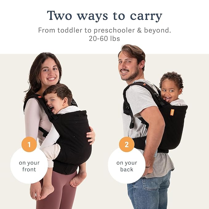 Beco Toddler Carrier (20-60 lbs) with Extra Wide Seat, 100% Cotton - Front-Carry & Backpack Style - Lightweight & Ergonomic Sling Carrier for Children from 18months - Grey