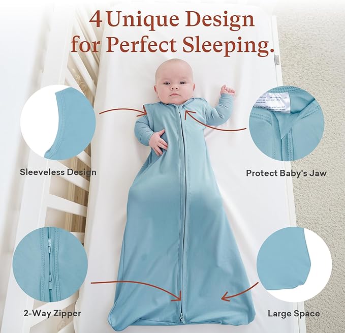 littogoose Baby Sleep Sack Wearable Blanket Baby Sleeping Bag, 0.5 TOG Toddler Sleeping Sack 0-3-6-12-24 Months,3 Pack