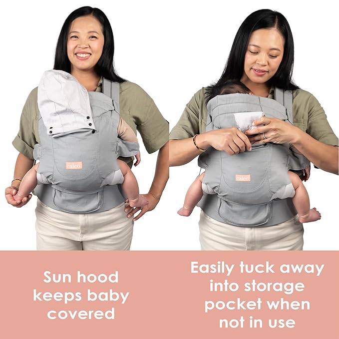 Baby Trend Caleo Charm Deluxe 3‑in‑1 Newborn Carrier, Eden – 100% Cotton, Machine Washable, Lumbar Support & Weather Protection