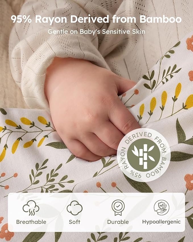 Yoofoss Rayon Made from Bamboo Baby Sleep Sack 6-12 Months 1.0 Tog Baby Wearable Blanket, Super Soft Infant Toddler Sleeping Sack 2-Way Zipper