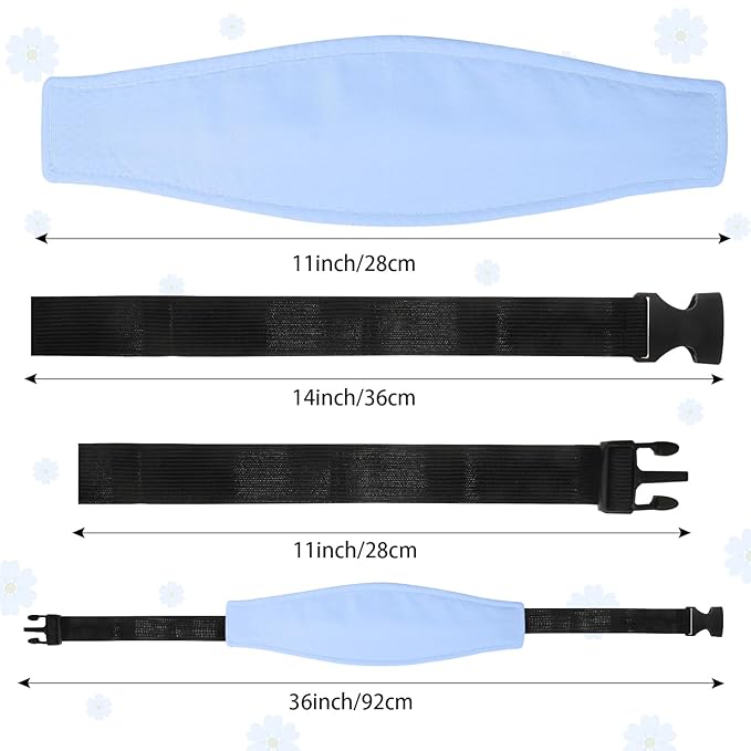 HESTYA 2 Pieces Baby Carseat Head Support Band Strap Headrest Stroller Seat Sleeping Headrest Neck Relief Head Strap Headband for Kids Children Toddler Infant(Fresh)