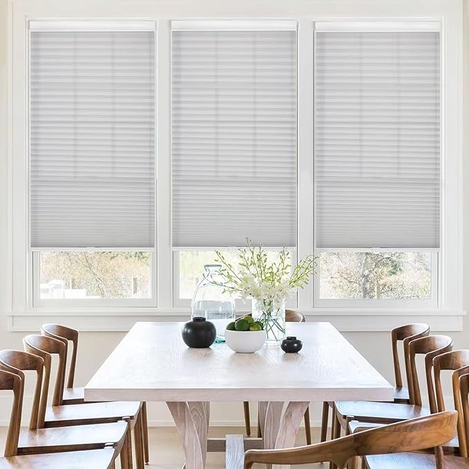 MYshade 1.5-Inch Cellular Cordless Light Filtering Shades, Honeycomb Window Blinds for Soft Daylight & Privacy, Thermal Insulation, Child Safe, Inside or Outside Mount (48" W x 72" H, Grey)