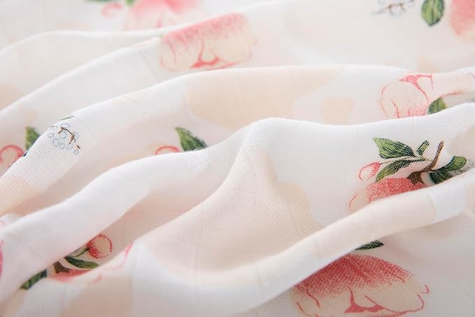 Muslin Swaddle Blankets for Baby Boys and Girls, 4-Pack Breathable and Skin-Friendly Receiving Blanket Wrap, Baby Essentials, Registry & Gift, 47 x 47 inches (Pink Dreams)