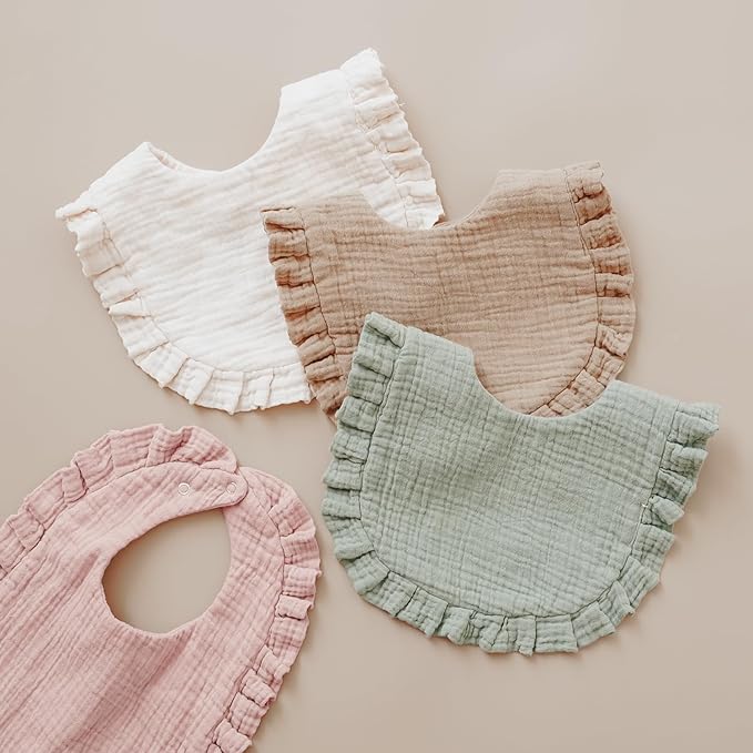 MairMore Baby Muslin Bibs Bandana Drool Bibs for Unisex Boys & Girls, Soft and Absorbent Cotton Teething Drooling Bib Set for Newborn Toddler