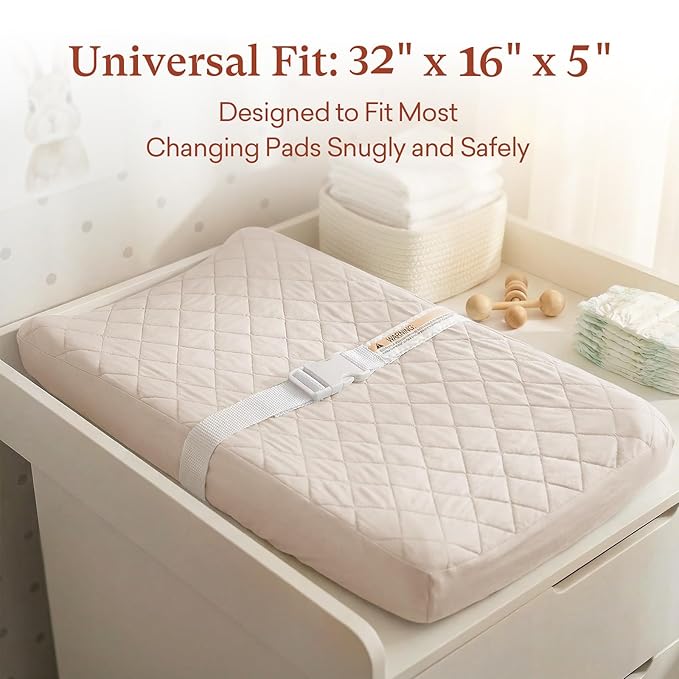 Littogoose Quilted Changing Table Cover (2-Pack) Fitted Diaper Changing Pad Cover, Soft Breathable Ideal for Boys Girls (2-Pack)