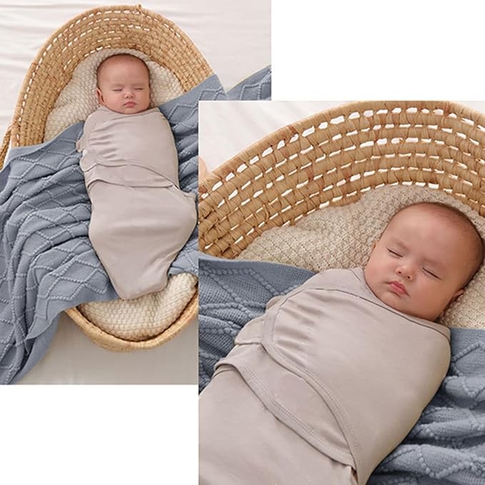 insular Baby Swaddle Wrap, Swaddle Blanket for Newborn and Infant, Adjustable Swaddling Set for Boy and Girl, Soft Cotton Baby Sleep Sack 3 Pack, Clouds, Small(0-3 Month)
