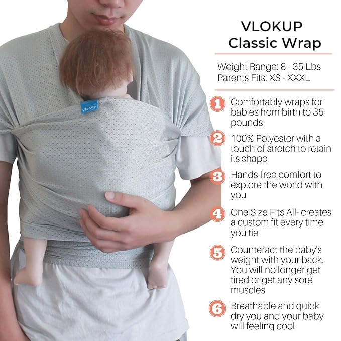 Baby Wrap Sling Carrier for Newborn, Infant, Toddler, Kid | Breathable Lightweight Stretch Mesh Water Sling | Nice for Summer, Pool, Beach, Swimming | Perfect Shower Gift Dark Blue
