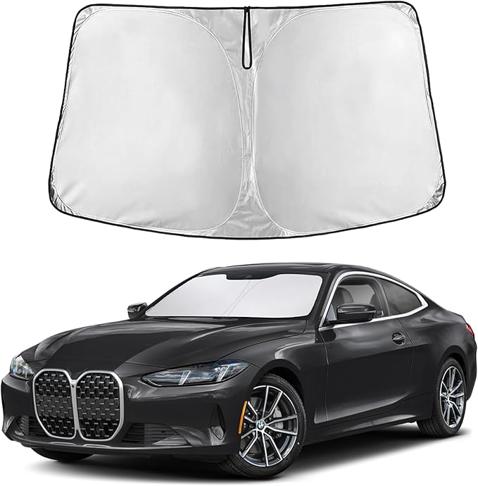 EcoNour Windshield Sun Shade for BMW 4 Series 2021–2025 | Front Window Sunshade | Foldable Car Sun Protector | Blocks UV Rays & Keeps Interior Cooler