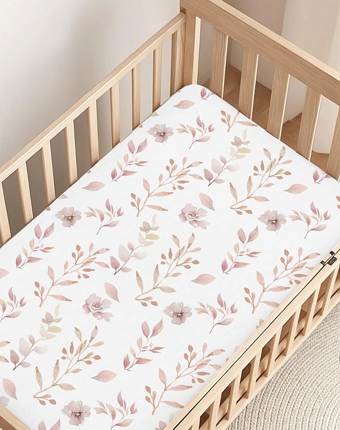 Pack and Play Sheets 2 Pack, Fitted Jersey Knit Mini Crib Sheets for Baby Boys and Girls, Compatible with Graco Pack N Play and Mini Crib Mattress (Nemo Dots, Pack N Play/Mini Crib Sheets)