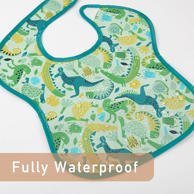 CIVARUA KIDS 3-Pack Waterproof Baby Bibs for Eating - Mess Proof Lightweight Toddler Feeding Bibs with Large Food Catcher