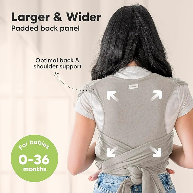 KeaBabies Baby Wrap Carrier Ring Sling - Easy to Wear, Adjustable D-Lite Baby Carrier Newborn to Toddler, Infant Carrying Shirt, Hands Free Bonding, Breathable Fabric Wearing Wrap (Stone Gray)