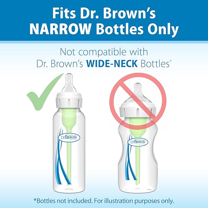 Dr. Brown's Natural Flow Level 3 Narrow Baby Bottle Nipple, Medium-Fast Flow, 6m+, 100% Silicone, 6 Count