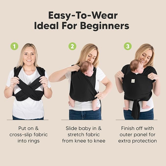 KeaBabies Baby Wrap Carrier Ring Sling - Easy to Wear, Adjustable D-Lite Baby Carrier Newborn to Toddler, Infant Carrying Shirt, Hands Free Bonding, Breathable Fabric Wearing Wrap (Peacock Green)