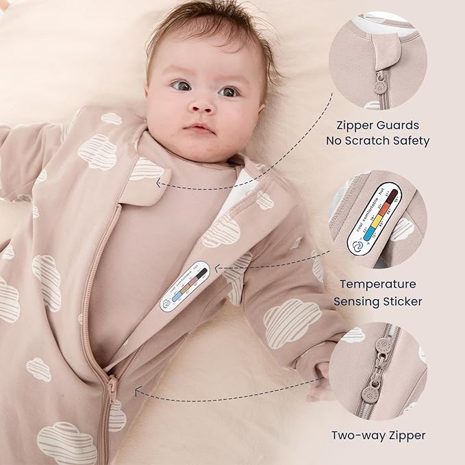 kaiya baby Unisex Sleeping Bag for Babies and Toddlers 1.0 Tog Sleep Sack 6-18 Months, Baby Sleep Sack, Newborn Sleep Sack, Wearable Blanket Baby, One Piece with Sleeves, Gifts for Baby, Pink