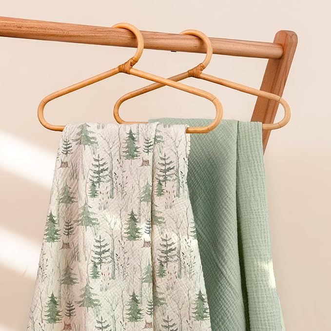 lulumoon Fitted Crib Sheets 2-Pack: Soft Muslin Cotton for Standard Crib - Boho Forest Print for Baby Boys Girls Nursery Bedding & Gift