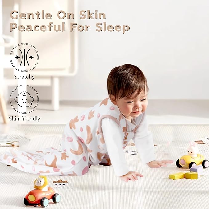 Wrrernsin Baby Sleep Sack 12-18 Months Baby Wearable Blanket 100% Cotton TOG 0.5 2-Way Zipper Newborn Sleeping Bag, 3 Pack Comfy Lightweight Sleep Sacks for Babies