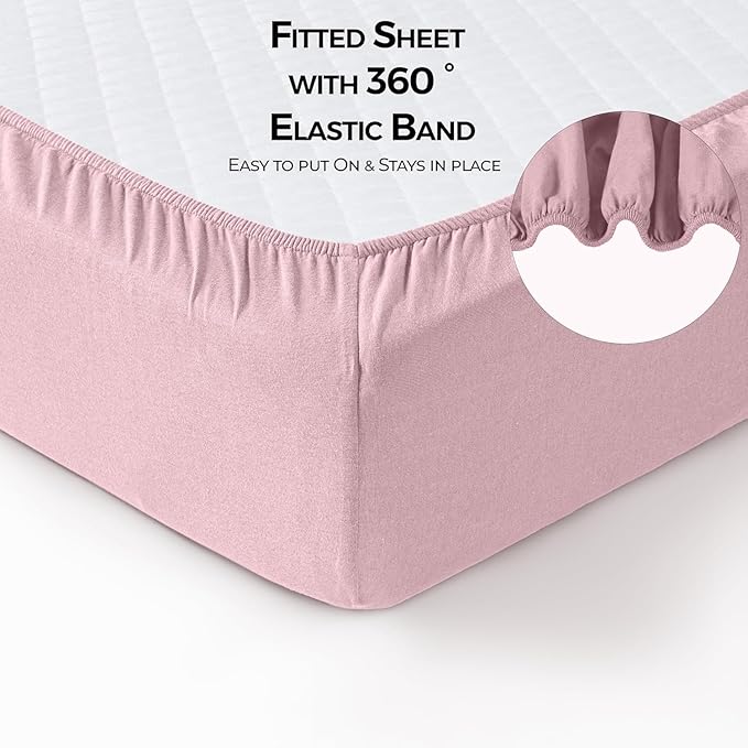 Dreamology Cotton Crib Sheets Fitted, 2 Pack, Standard Crib Sheet, Soft & Breathable,100% Jersey Cotton Crib Sheet Girls, Boys, Toddler Bed Sheets, 52x28 Crib Mattress Sheet | Purple, Pink