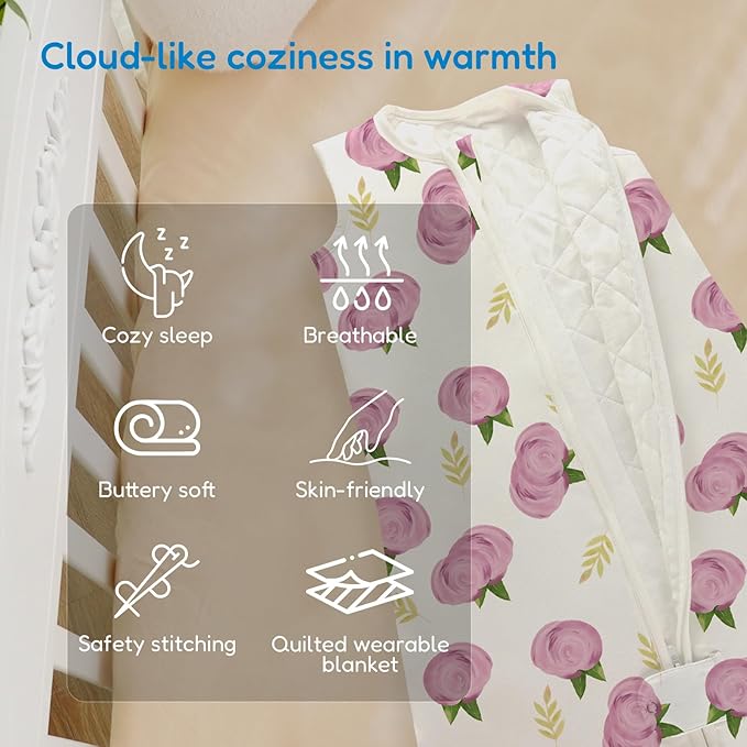 TotAha Sleep Sack 12-18-24 Months 1.0 TOG, Infant Baby Wearable Blanket, Quilted Sleeping Bag with 2-Way Safe Zipper for All Seasons
