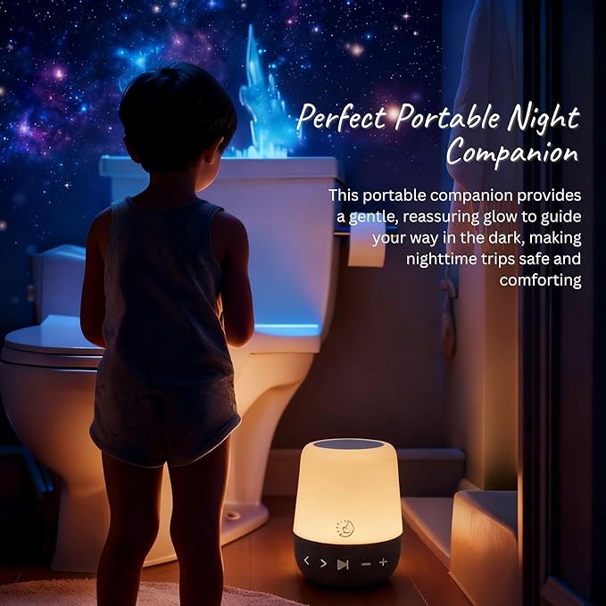 White Noise Machine with 30 Sounds + 18 Colors – Digital Sleep Aid with Amber Night Light for Blue Light Blocking, Touch Control, Rechargeable Battery & Timer for Adults & Babies