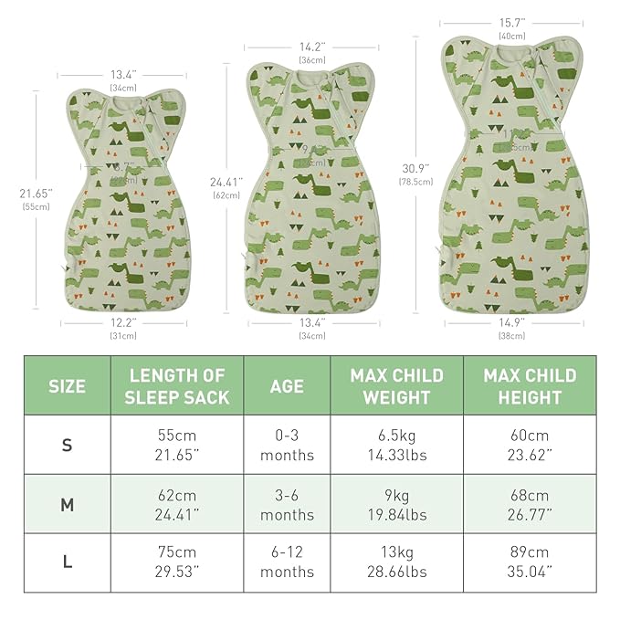 Knirose Arms Up Baby Sleep Sack Swaddle - 2 Pack Cotton Transitional Swaddle Blanket for Newborns 0-3 Months, 3-Way Wear for Snug Fit, Calms Startle Reflex, Easy Diaper Changes