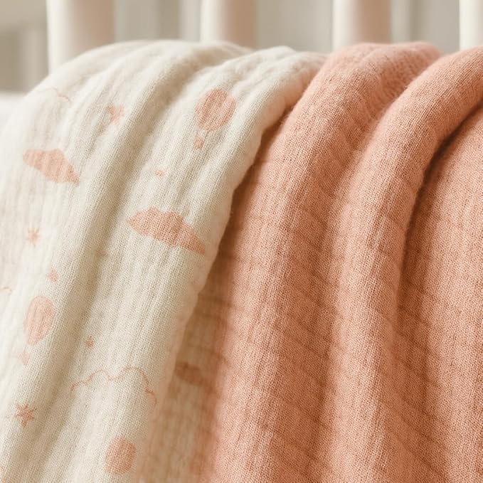 Soft 100% Cotton Swaddles for Newborns, 2- Pack - Large, Breathable Baby Blanket - Versatile, Durable Muslin Swaddle Blankets - Perfect Newborn Essentials