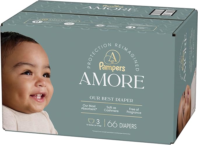 Pampers Amore, Size 3 (13-26 lbs), 66 Count, Our Best Diaper