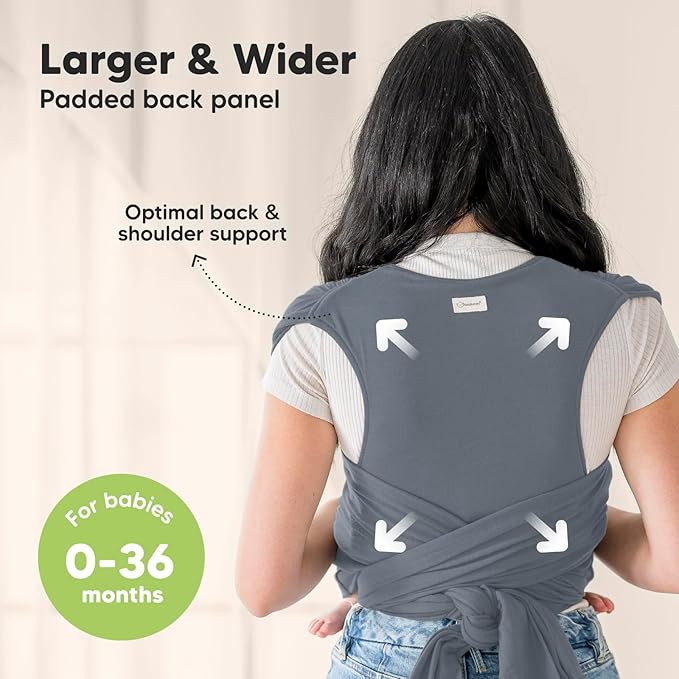 KeaBabies Baby Wrap Carrier Ring Sling - Easy to Wear, Adjustable D-Lite Baby Carrier Newborn to Toddler, Infant Carrying Shirt, Hands Free Bonding, Breathable Fabric Wearing Wrap (Midnight Gray)