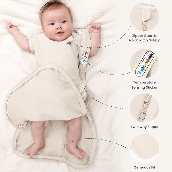 kaiya baby Unisex Sleeping Bag for Babies and Toddlers 0.5 Tog Sleep Sack 0-6 Months, Newborn Sleep Sack, Wearable Blanket Baby, One Piece Sleeveless, Gifts for Baby