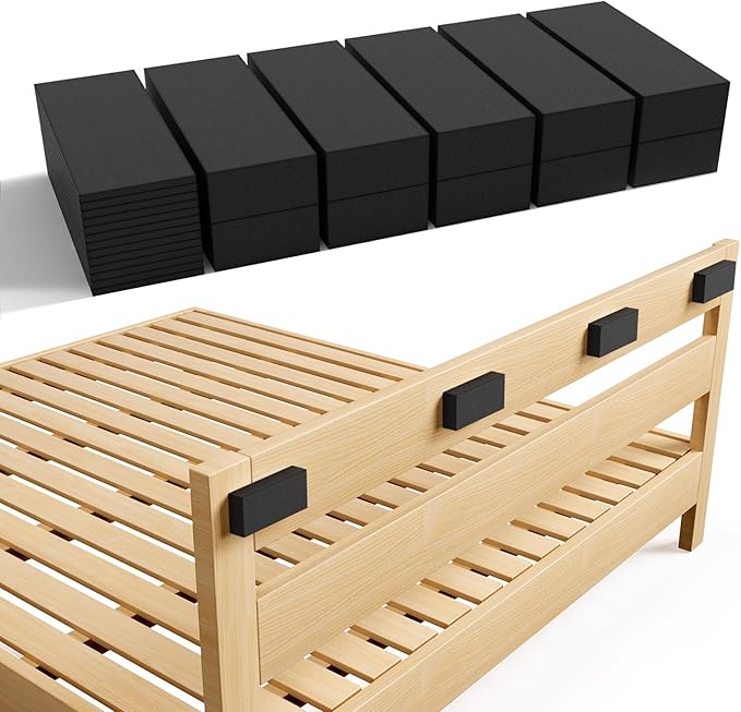 Furniture Wall Protectors, LveSunny 23Pcs EVA Foam Headboard Stoppers for Wall, Bed Stoppers for Headboard, 10Pcs (20mm Thick)+13Pcs (3mm Thick) Couch Wall Protector, Black Headboard Bumper