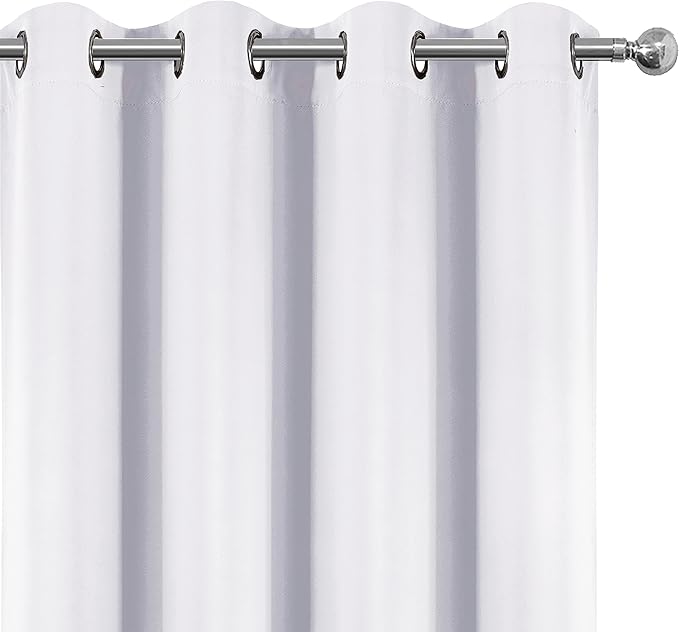 LEMOMO Blackout Curtains 66 x 84 Inch Off White Curtains 2 Panels Darkening Thermal Insulated Bedroom Curtains