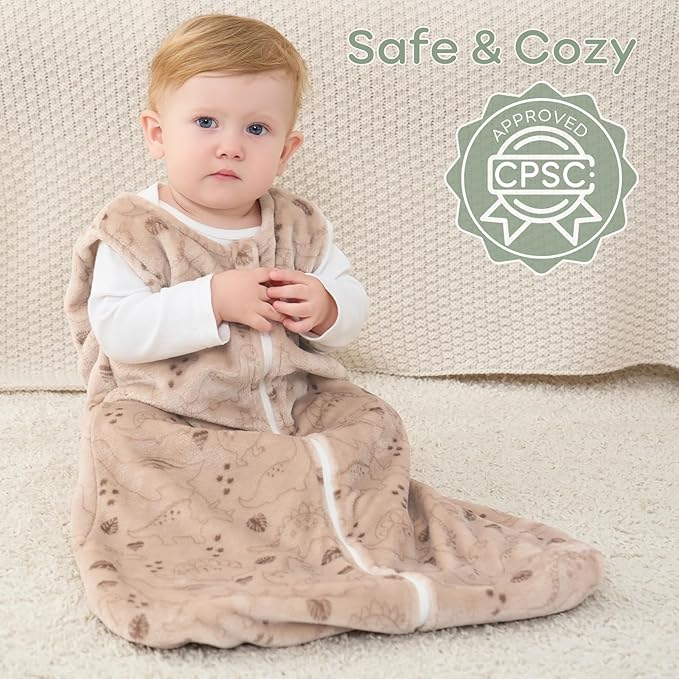 Yoofoss Baby Sleep Sack 12-18 Months, 1.5 Tog Sleep Sack, Fleece Baby Wearable Blanket with 2-Way Zipper, Toddler Sleeping Sack, Soft Warm Lightweight(Small)