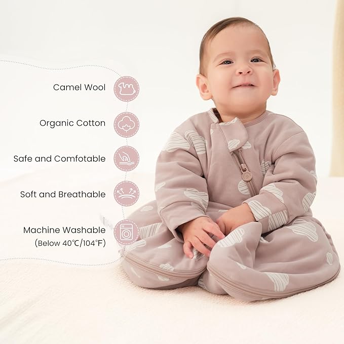 kaiya baby Unisex Sleeping Bag for Babies and Toddlers 1.0 Tog Sleep Sack 6-18 Months, Baby Sleep Sack, Newborn Sleep Sack, Wearable Blanket Baby, One Piece with Sleeves, Gifts for Baby, Pink