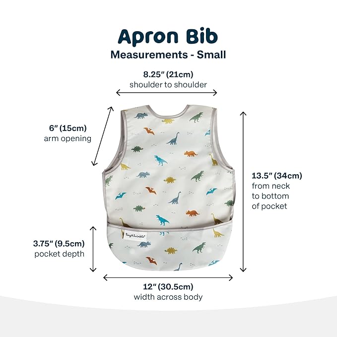 Tiny Twinkle Mess Proof Baby Bib for Boys | Waterproof Toddler Bib for Eating | Baby Apron for Feeding, Machine Washable | Perfect Shower Gift (Peace, 6–24M)