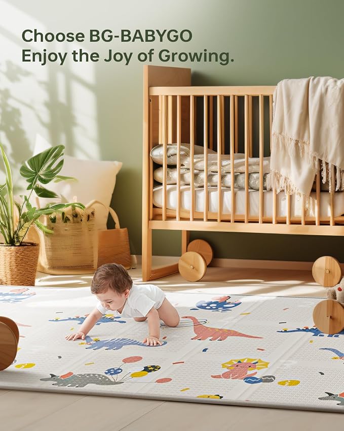 Baby Play Mat Foldable Baby Floor Play Mat X-Large Soft Foam Playmat for Babies Reversible Waterproof Padded Baby Girl Play Mat Portable Thick Crawling Mat for Indoor Outdoor