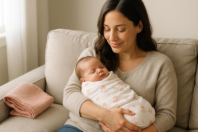 Soft 100% Cotton Swaddles for Newborns, 2- Pack - Large, Breathable Baby Blanket - Versatile, Durable Muslin Swaddle Blankets - Perfect Newborn Essentials