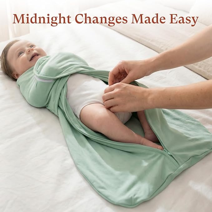 littogoose 2-Pack 0.5 TOG Newborn Sleep Sack, All-in-One Swaddle Wrap with Silent Velcro for Infants (0–3 Months)